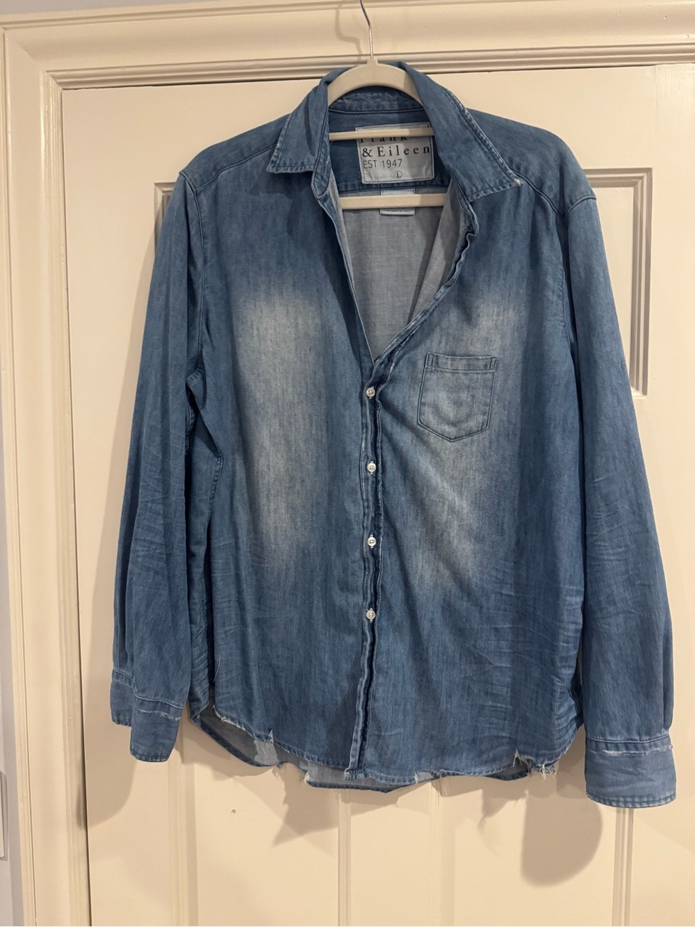 Frank & Eileen Light Faded Blue Denim Button-Down Shirt